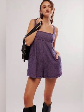Free People Billie Plaid Playsuit Romper size 2 XS S